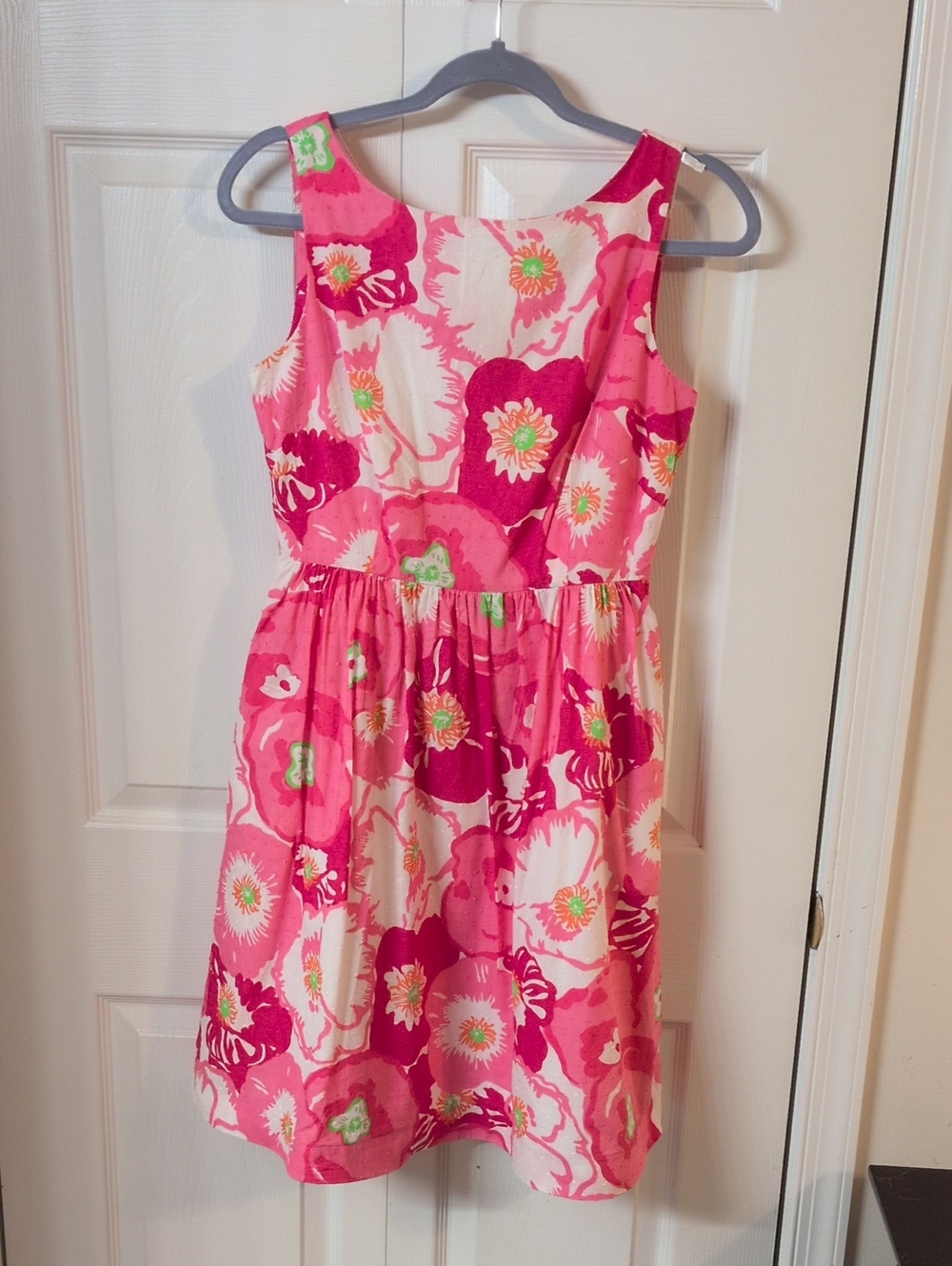 Lilly Pulitzer Size 4  Pink Floral Sleeveless Cotton Dress